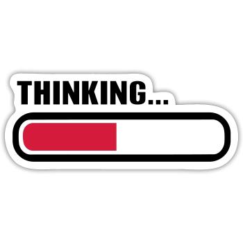 Thinking loading - Sticker size S (10 x 10 cm) - white matte - Front
