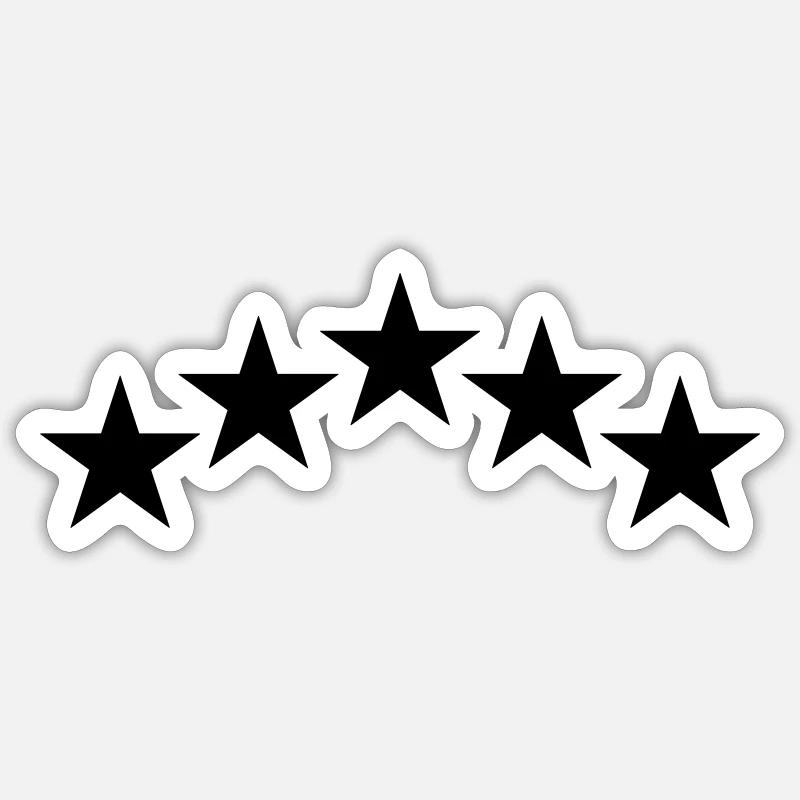 Five solid stars in a curve Sticker size S (10 x 10 cm)