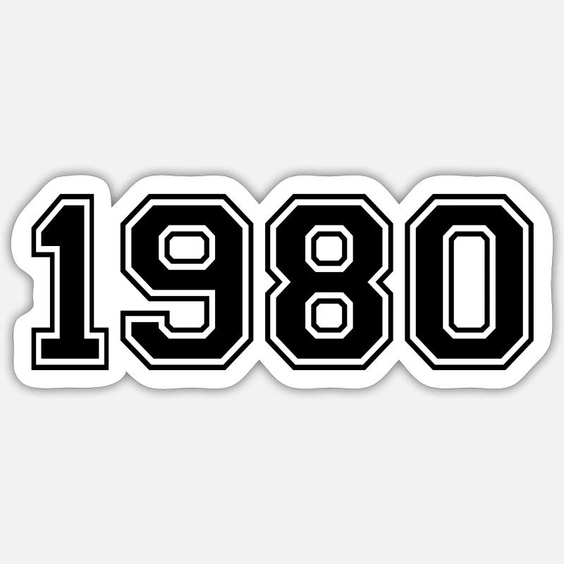 1980 - Sticker size S (10 x 10 cm) - white matte