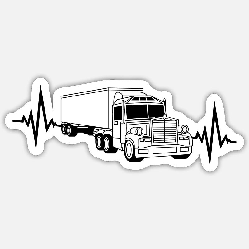 Fréquence cardiaque pulsation camion fréquence wagon télécommande - Sticker taille S (10 x 10 cm) - blanc mat