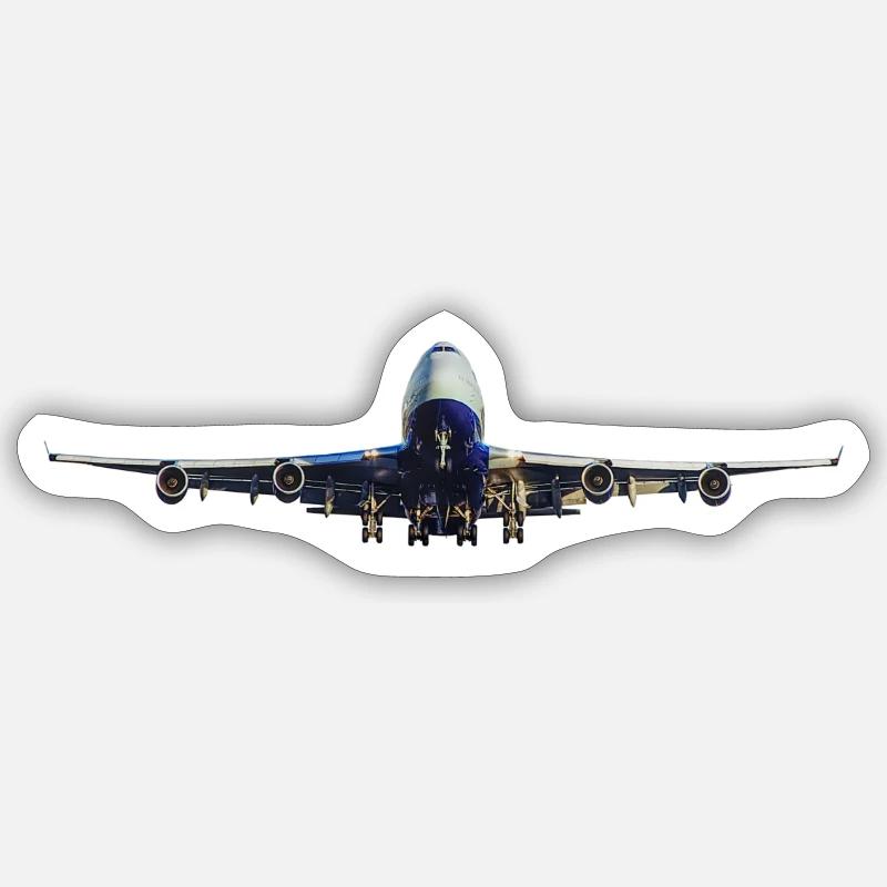 avion - Sticker taille S (10 x 10 cm) - blanc mat