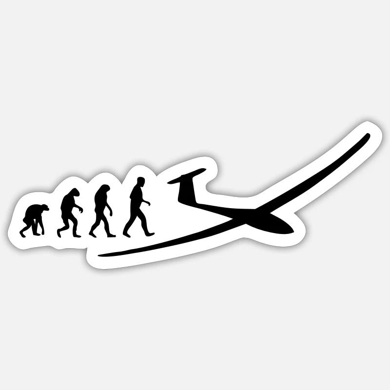 segelflugzeug evolution - Sticker Größe S (10 x 10 cm) - Mattweiß
