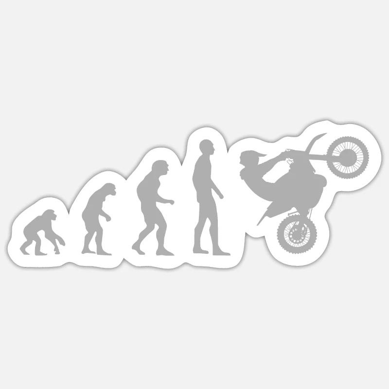Dirtbike Evolution Clean Grau - Sticker Größe S (10 x 10 cm) - Mattweiß