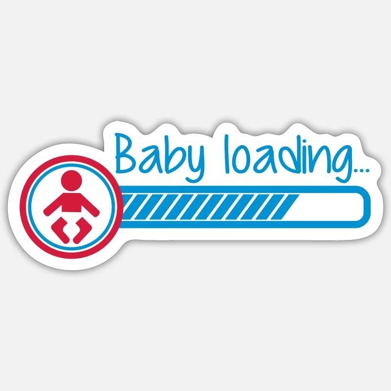 baby loading - Sticker taille S (10 x 10 cm) - blanc mat