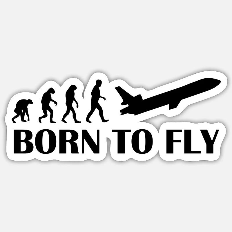 born to fly - Sticker taille S (10 x 10 cm) - blanc mat