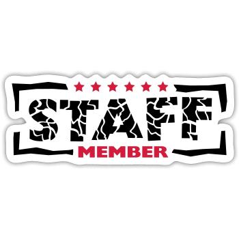 Staff Member Friends Team Staff Crew Logo - Sticker size S (10 x 10 cm) - white matte - Front