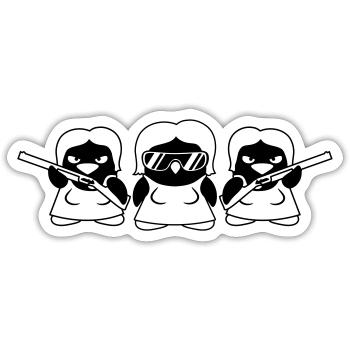 Cool Penguin Girls Gang - Sticker Größe S (10 x 10 cm) - Mattweiß - Vorne