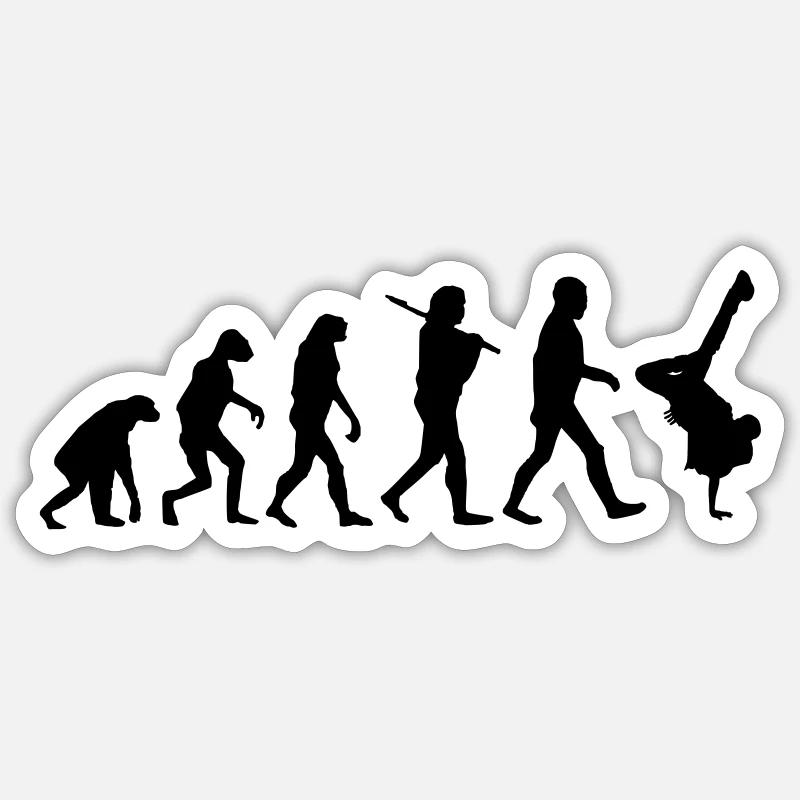 Evolution brakedance - Sticker Größe S (10 x 10 cm) - Mattweiß