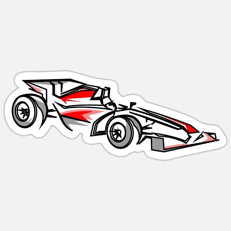 Illustration de voitures de course Conception du sport automobile - Sticker taille S (10 x 10 cm) - blanc mat