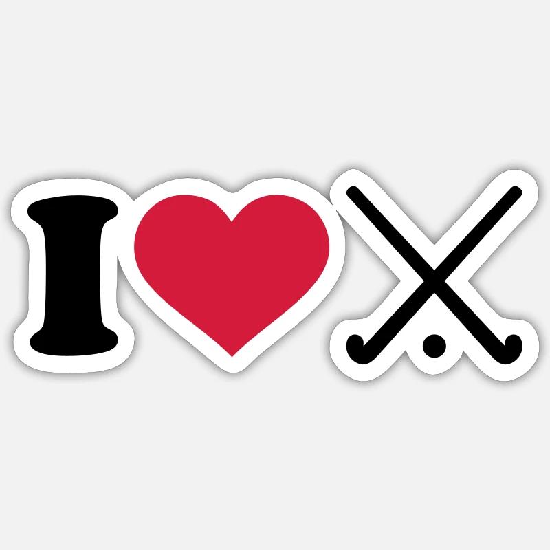 Hockey - Sticker Größe S (10 x 10 cm) - Mattweiß