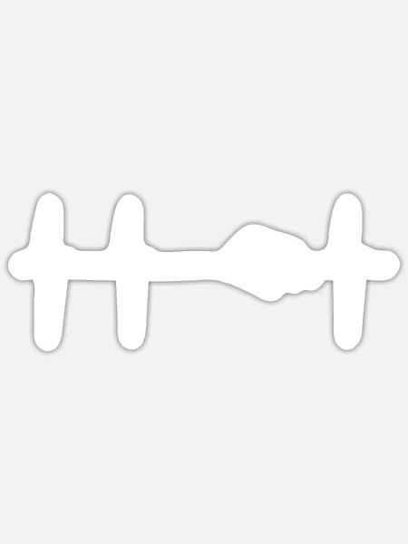 herzschlag zelt - Sticker Größe S (10 x 10 cm) - Mattweiß