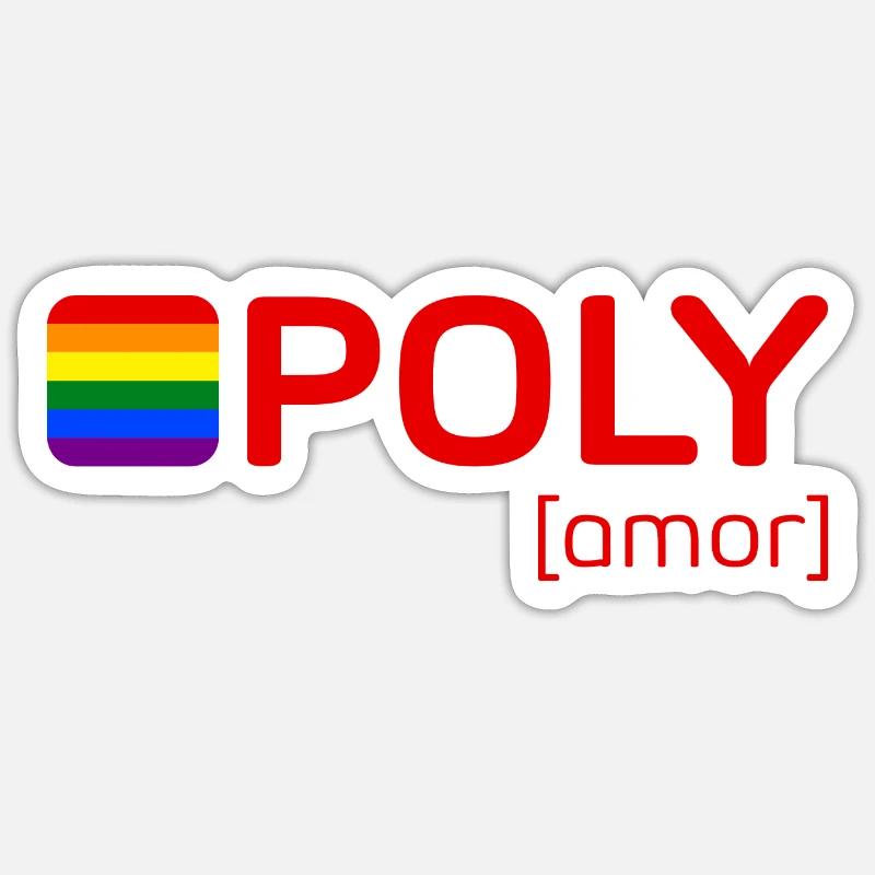 POLY [amor] - Sticker Größe S (10 x 10 cm) - Mattweiß