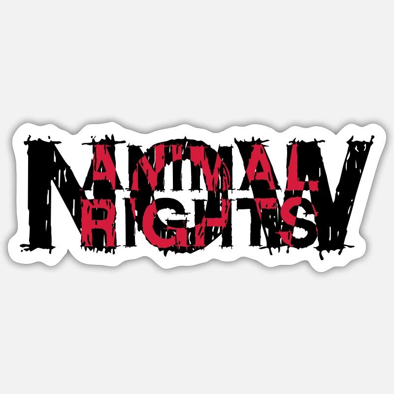 DROITS ANIMAUX NOW_03 - Sticker taille S (10 x 10 cm) - blanc mat