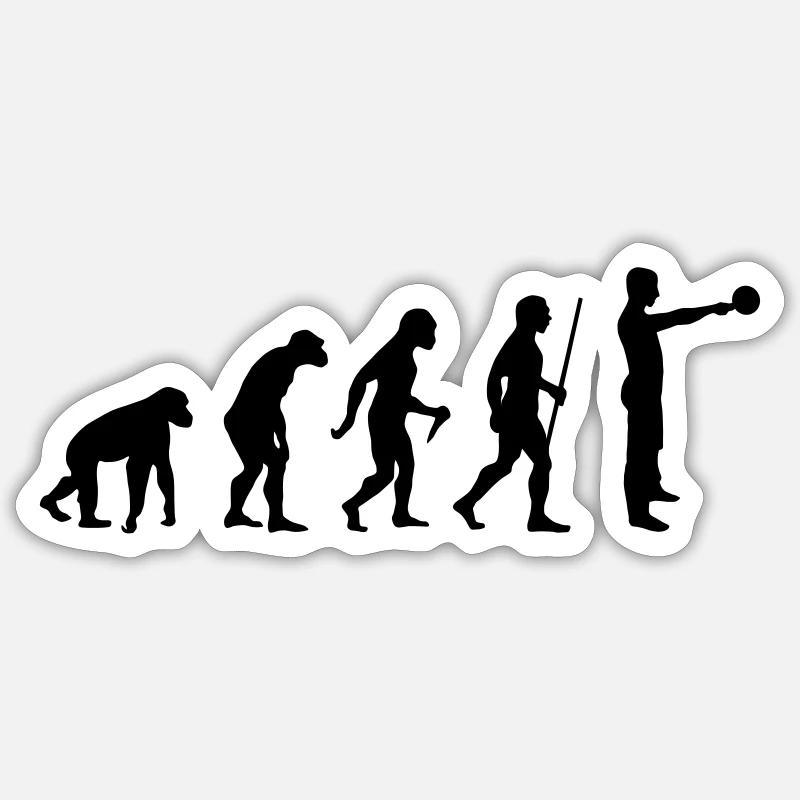 Evolution - Kettlebell Swing - Sticker Größe S (10 x 10 cm) - Mattweiß