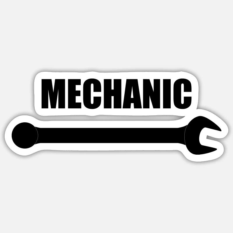 Mechanic - Sticker Größe S (10 x 10 cm) - Mattweiß