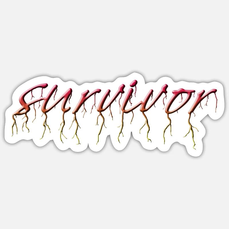 survivant - Sticker taille S (10 x 10 cm) - blanc mat