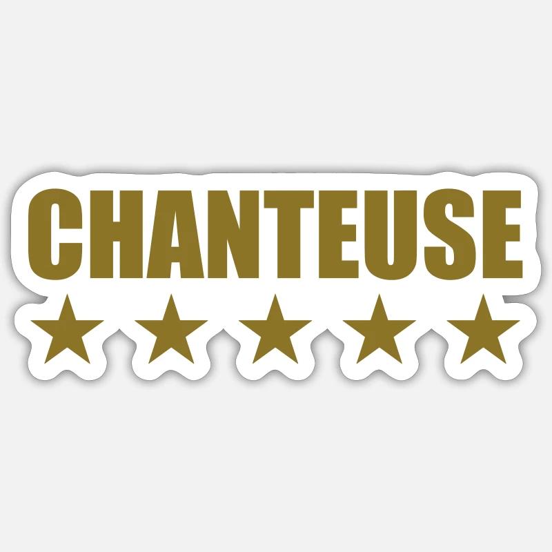 Chanteuse - Sticker taille S (10 x 10 cm) - blanc mat