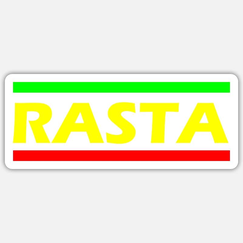 Rasta Reggae Chanvre - Sticker taille S (10 x 10 cm) - blanc mat