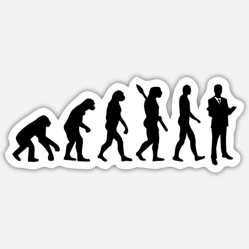 Évolution Avocat - Sticker taille S (10 x 10 cm) - blanc mat