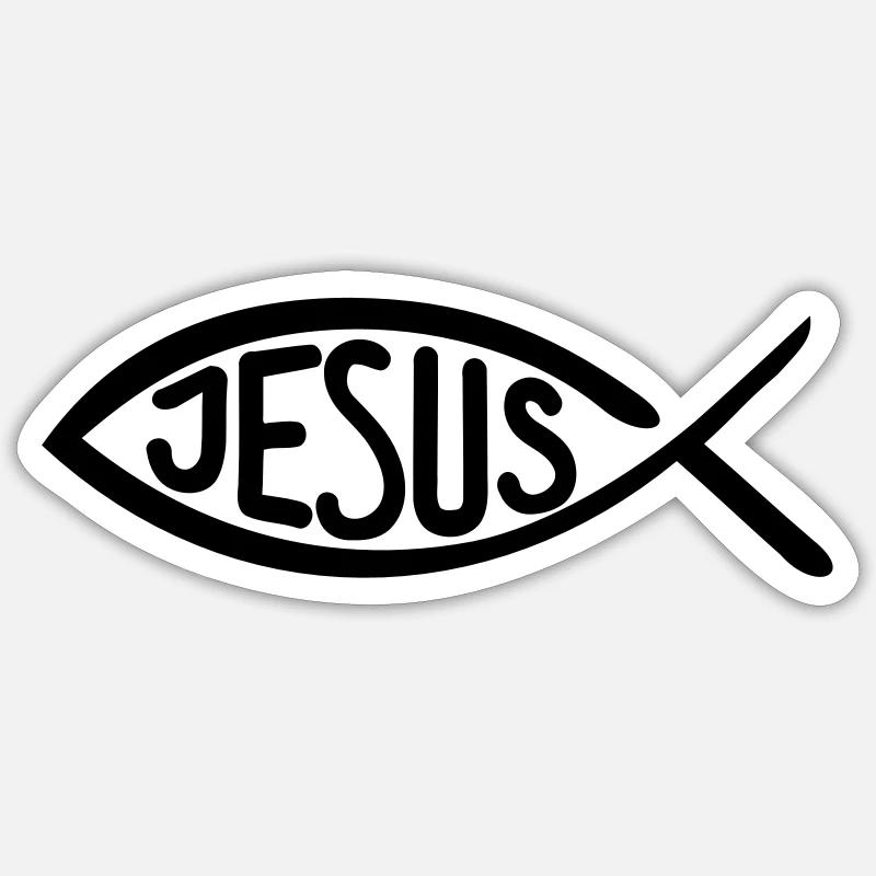 Jesus - Sticker Größe S (10 x 10 cm) - Mattweiß
