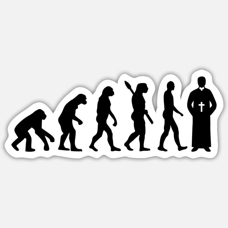 Evolution Priest - Sticker size S (10 x 10 cm) - white matte