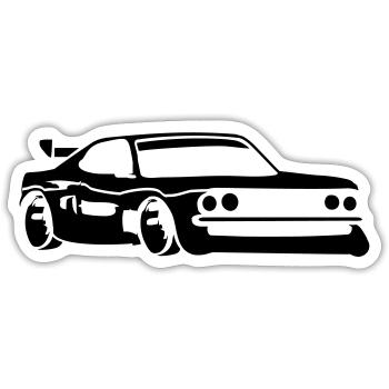 Car racing sports car tuning car - Sticker size S (10 x 10 cm) - white matte - Front