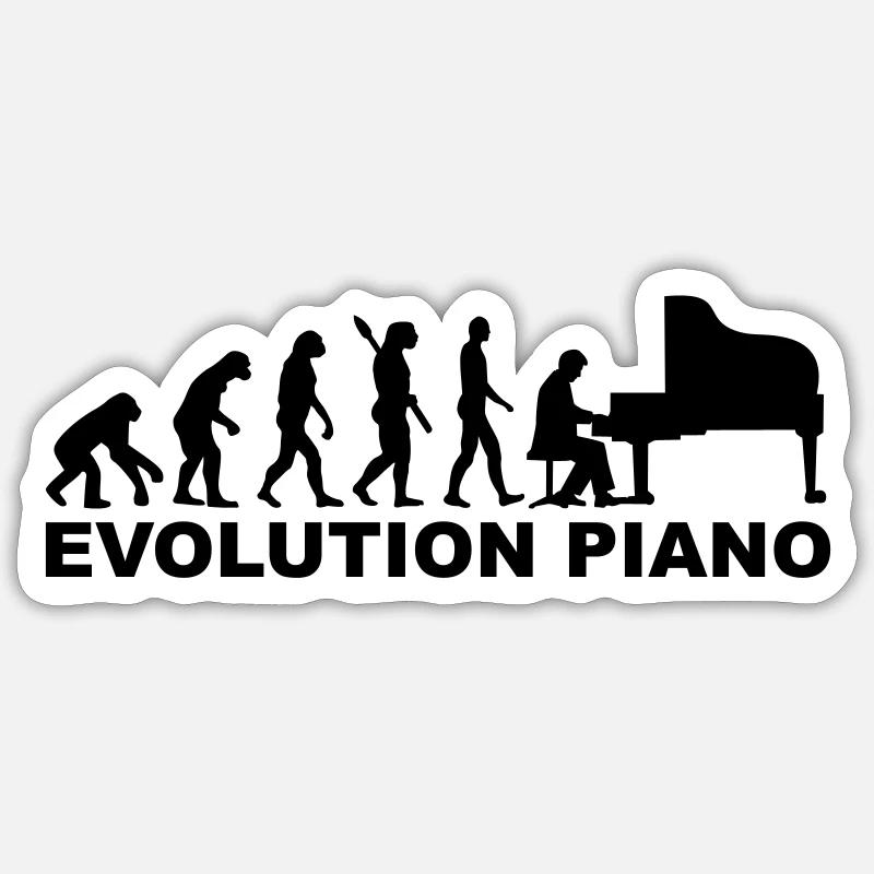 Klavier - Sticker Größe S (10 x 10 cm) - Mattweiß