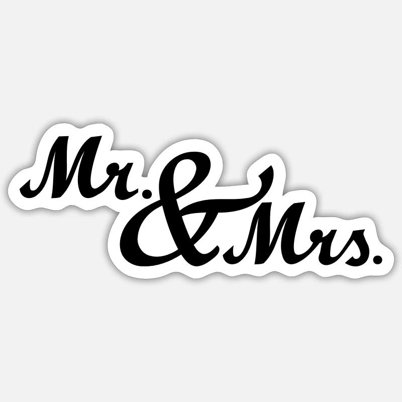 Mr & Mrs - Sticker size S (10 x 10 cm) - white matte