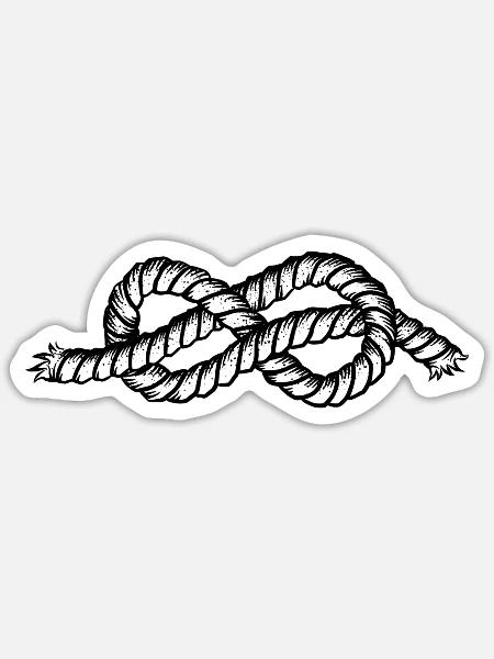 Segeltau Segeln Tau Schiff Knoten - Sticker Größe S (10 x 10 cm) - Mattweiß