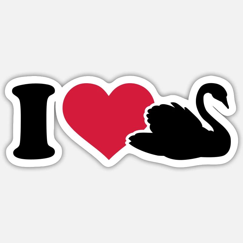 Schwan - Sticker Größe S (10 x 10 cm) - Mattweiß
