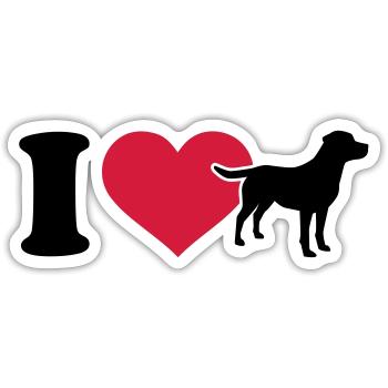 Labrador - Sticker Größe S (10 x 10 cm) - Mattweiß - Vorne