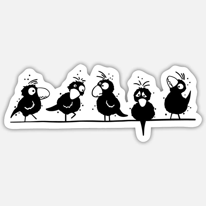 Happy Raven - Sticker size S (10 x 10 cm) - white matte