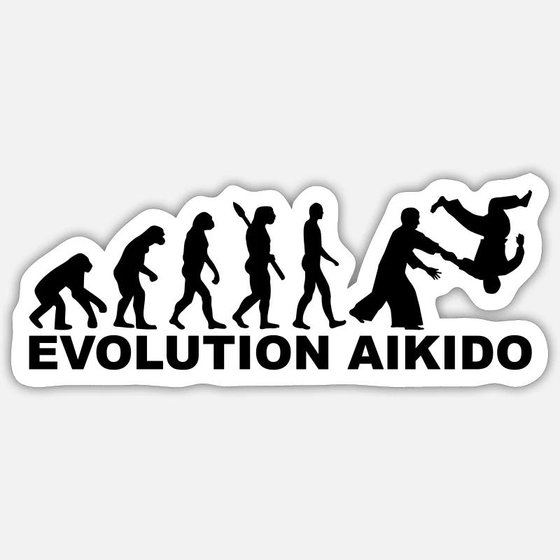 Evolution Aikido - Sticker taille S (10 x 10 cm) - blanc mat