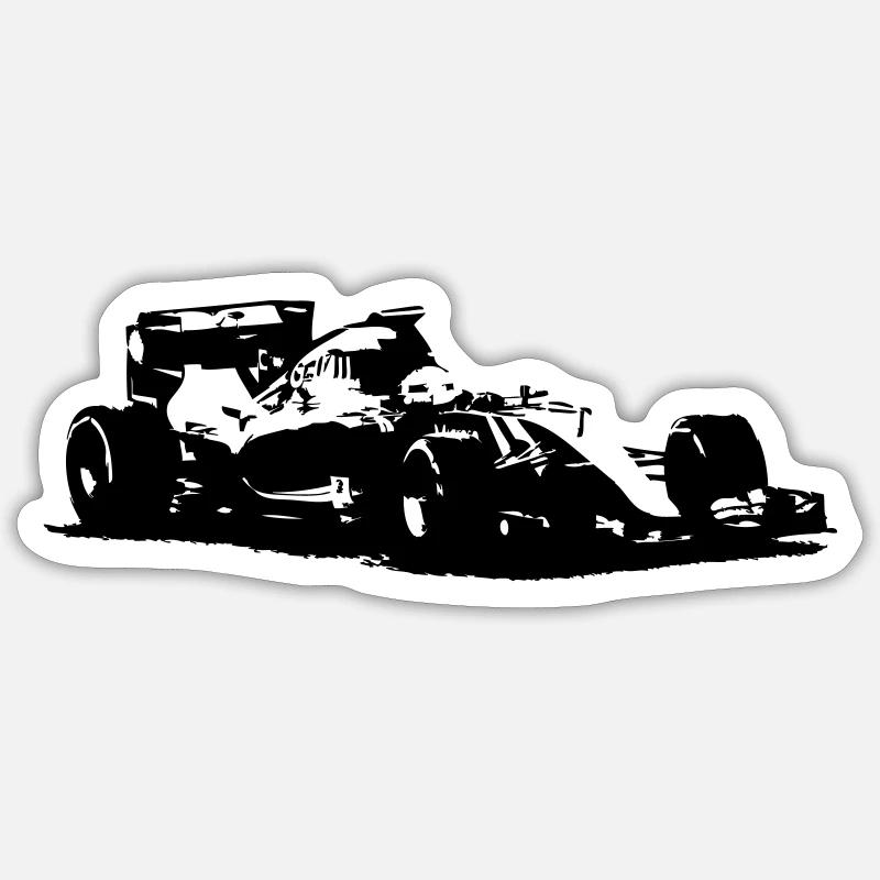 Formula One - Racecar - Sticker taille S (10 x 10 cm) - blanc mat