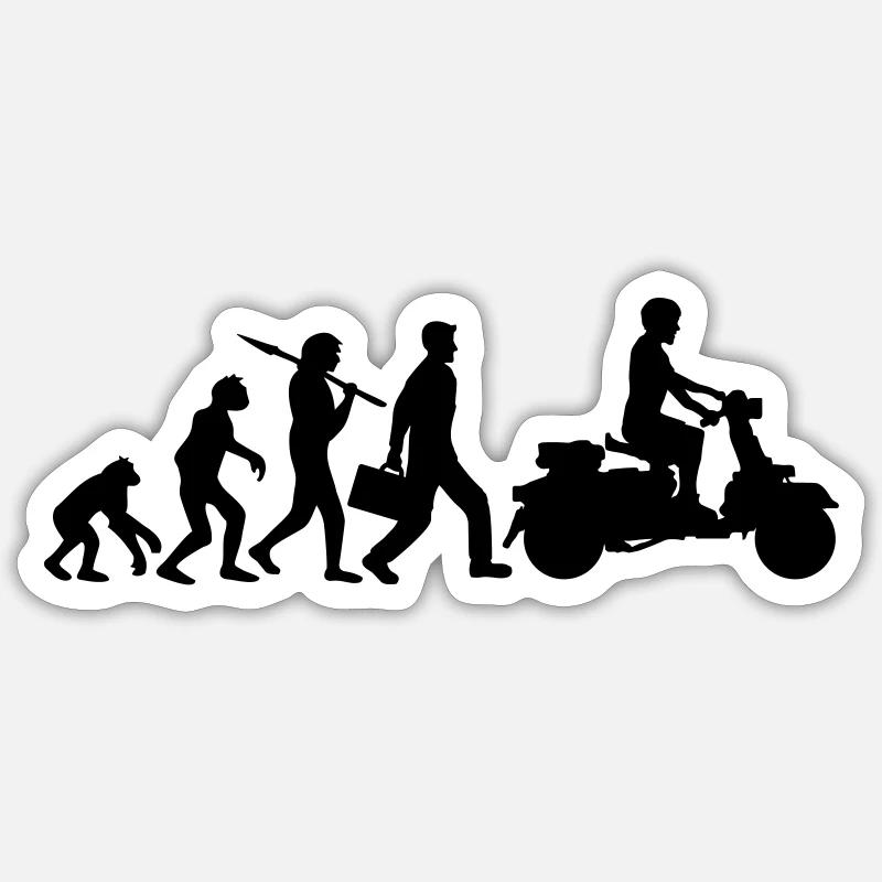 Moulinet électrique Evolution de moteur de véhicule cool Sticker taille S (10 x 10 cm)