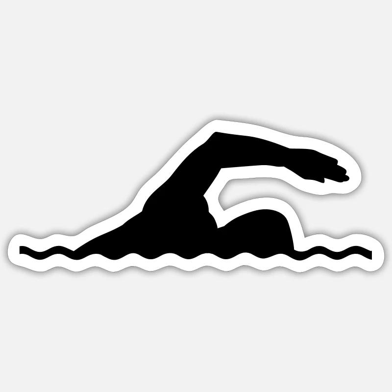 Swimming - Sticker size S (10 x 10 cm) - white matte