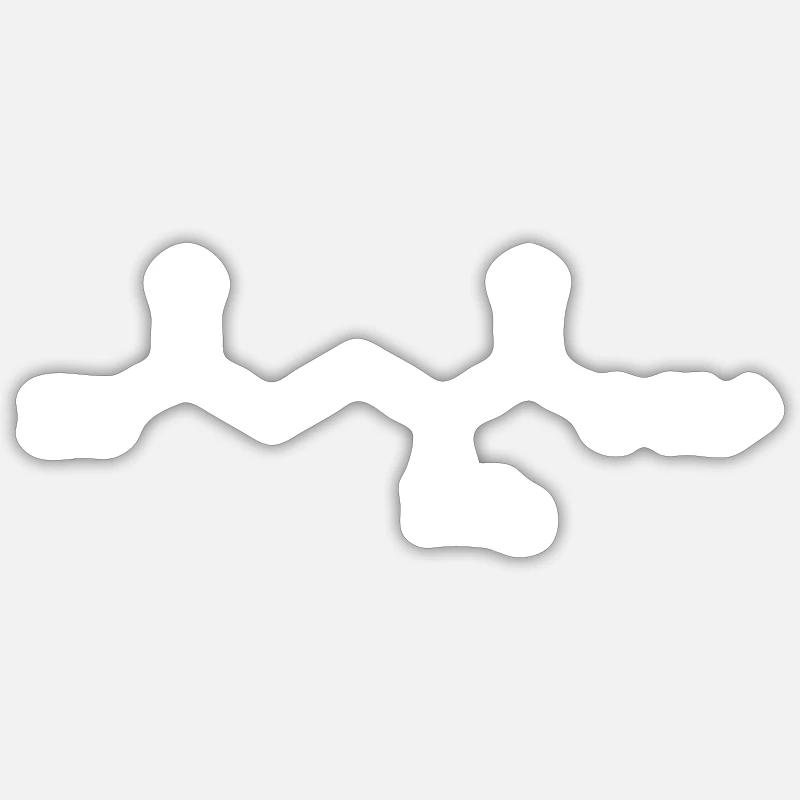MSG Mononatriumglutamat-Molekül-chemische Formel - Sticker Größe S (10 x 10 cm) - Mattweiß
