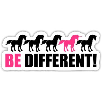 reihe be different unicorn pferde muster design ei - Sticker Größe S (10 x 10 cm) - Mattweiß - Vorne