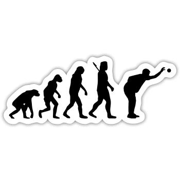 Evolution Boule - Sticker Größe S (10 x 10 cm) - Mattweiß - Vorne