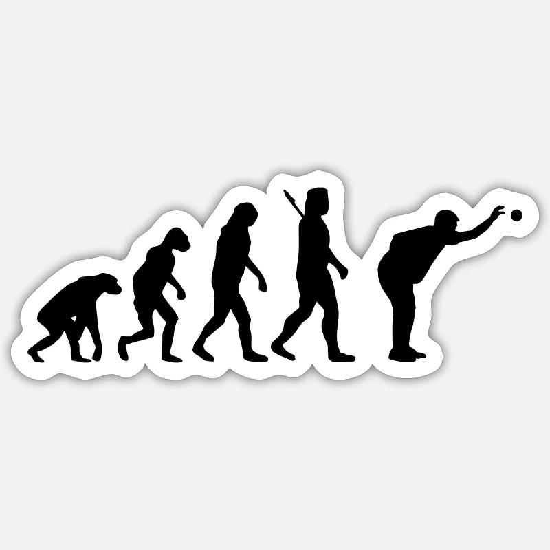Evolution Boule - Sticker Größe S (10 x 10 cm) - Mattweiß