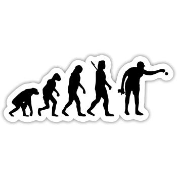 Evolution Boule - Sticker Größe S (10 x 10 cm) - Mattweiß - Vorne