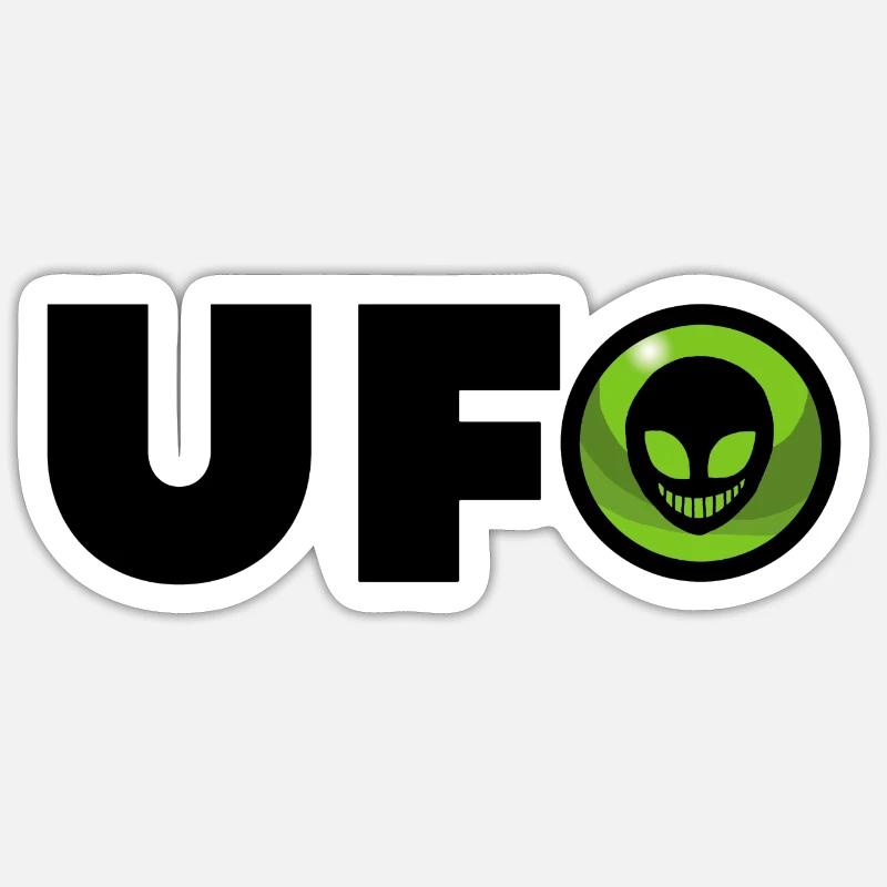 Logo extraterrestre alien - Sticker taille S (10 x 10 cm) - blanc mat
