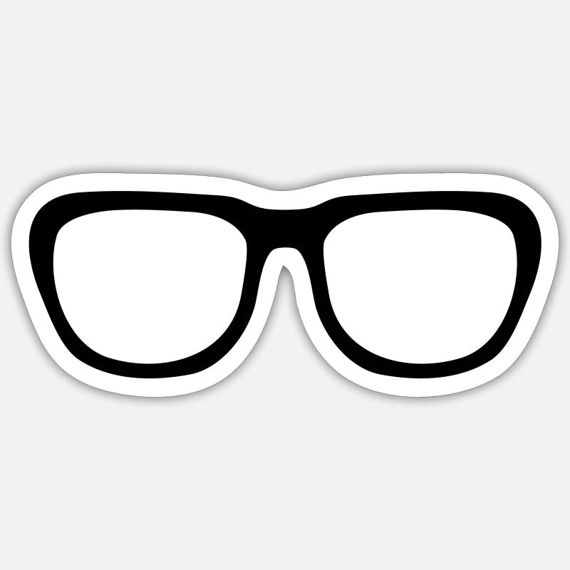 Nerd glasses, Geek (cheap!) Sticker size S (10 x 10 cm)