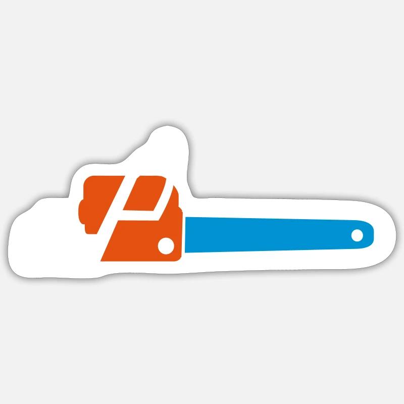 chainsaw - Sticker size S (10 x 10 cm) - white matte