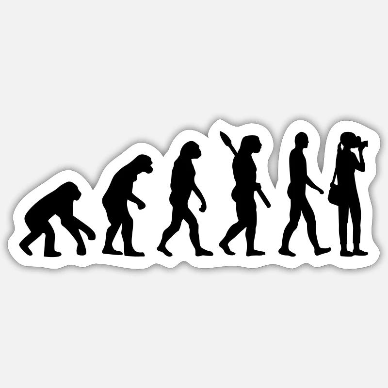 Fotografin - Sticker Größe S (10 x 10 cm) - Mattweiß