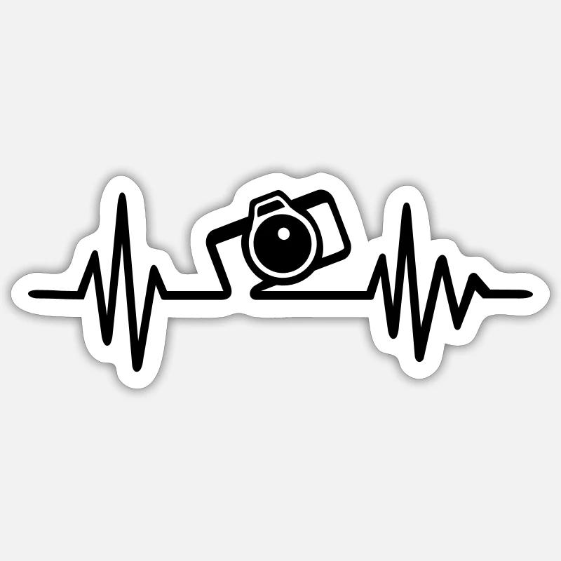Photographe - Sticker taille S (10 x 10 cm) - blanc mat