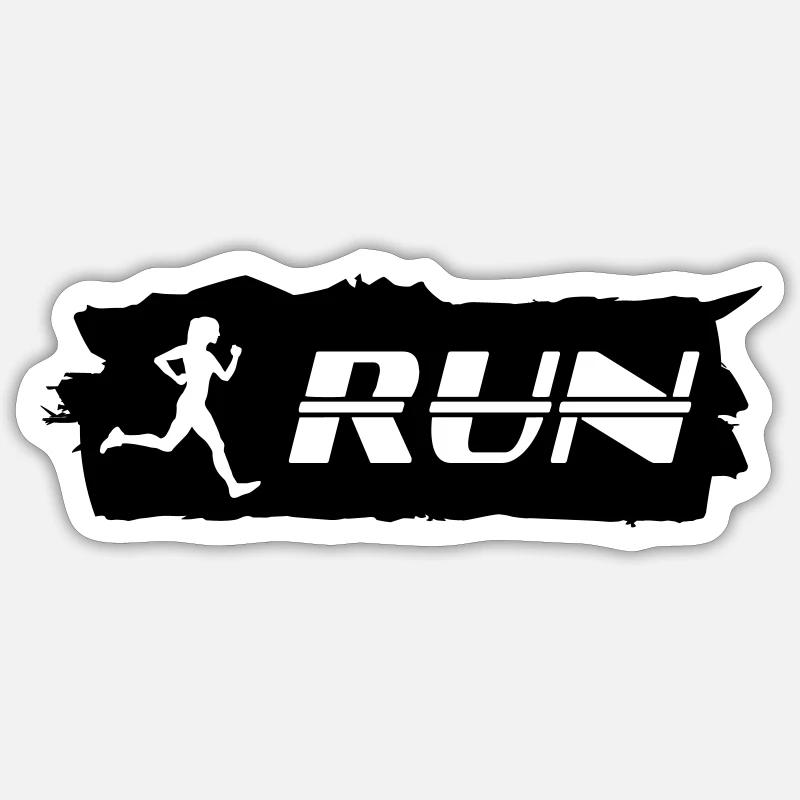 Courir, coureuse - Run Sticker taille S (10 x 10 cm)