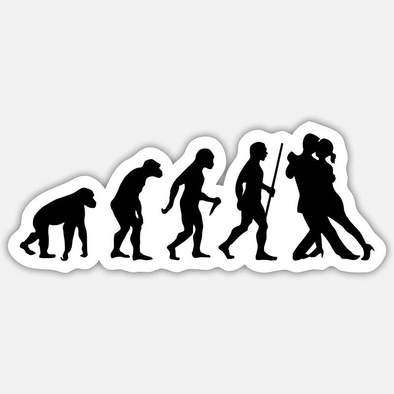 Evolution Ballroom Dance - Sticker Größe S (10 x 10 cm) - Mattweiß