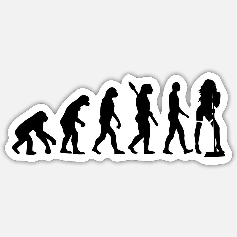 Cleaning lady - Sticker size S (10 x 10 cm) - white matte