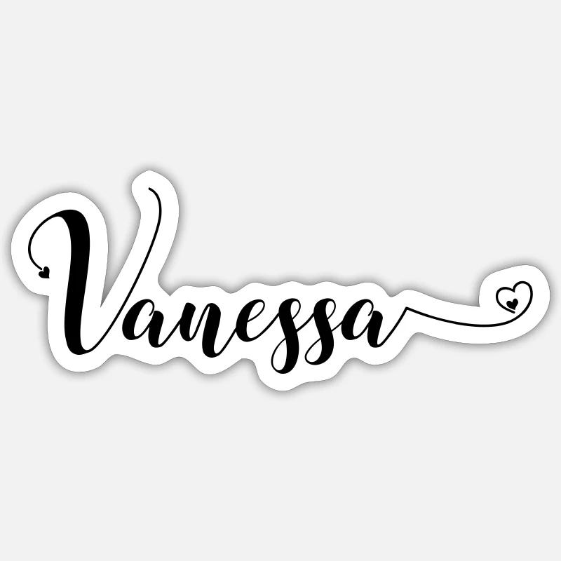 vanessa - Sticker Größe S (10 x 10 cm) - Mattweiß